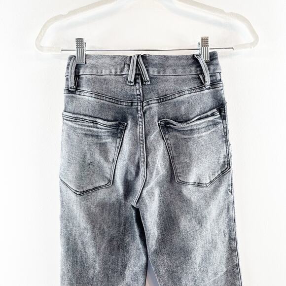 Good American Good Legs Cropped Skinny Button Fly High Rise Jeans Black 2 - Picture 6 of 11